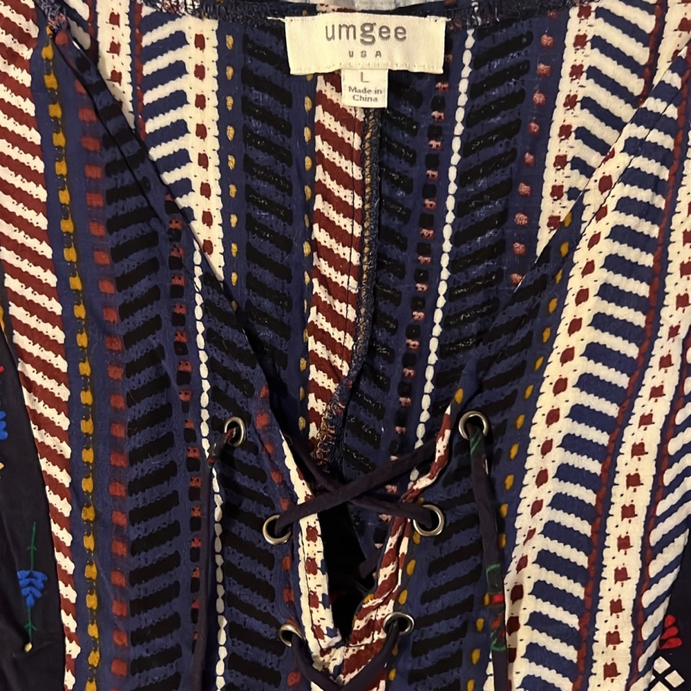 Umgee Multi-Pattern Tunic Dress - Picture 2 of 5